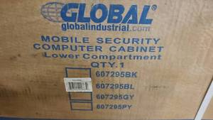 lot 28 image: Top and Bottom of Mobile Security Computer Cabinet BR