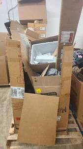 lot 45 image: Bin of Textiles and Lightbulbs BR