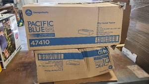 lot 109 image: 2 Boxes of Pacific Blue 2-ply tissue boxes