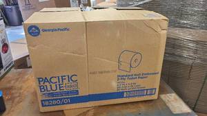 lot 110 image: Box of standard roll 2-ply toilet paper