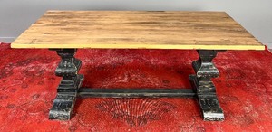 PIKKA DESIGN Reclaimed Elm Solid Wood Dining Table - Natural Finish