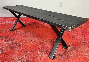 PIKKA DESIGN Reclaimed Elm Solid Wood Bench - Ebony