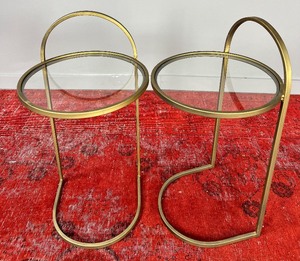 Pair of Glass Side Occasional Tables