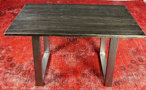 PIKKA DESIGN Reclaimed Elm Solid Wood Writing Table Desk - Ebony Finish