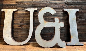 Dimensional Rusted Decor Letters - U & I