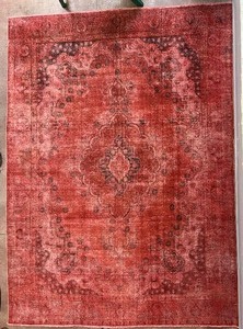 Vintage Hand Tied Over-Dyed Persian Wool Rug