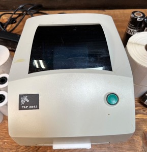 Zebra TLP 3842 Label Printer with Labels and Ink Rolls
