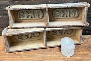 Vintage Wooden Decor Brick Molds and Quarts Votive Candle Holder
