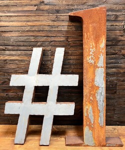 Dimensional Rusted Decor Letters - #1