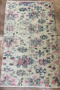 Vintage Hand Knotted Wool Turkish Rug