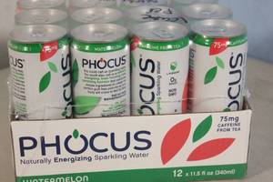 lot 5 image: Phocus Naturally Energizing Sparkling Water 12-Pack Watermelon Flavor