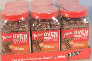 lot 20 image: 6-Pack Fisher Oven Roasted Mammoth Pecans Sea Salt Flavor