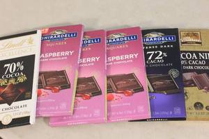 lot 167 image: 6ct Assorted Premium Extra Dark Chocolate Bars