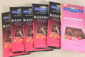 lot 168 image: Ghiradelli Chocolate Raspberry Dark Chocolate Squares