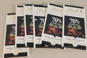 lot 192 image: 6ct Lindt Excellence 70% Cacao Dark Chocolate