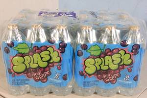 lot 40 image: Splash Blast Water Beverage 24 Half-Liter Multipack 4 Six Packs with Electrolytes Acai Grape Flavor