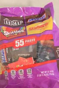 lot 44 image: Fun Size Candy Multipack 55pc M&Ms, Skittles, Snickers, Starbursts