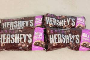 lot 84 image: 4ct Hersheys Milk Chocolate Baking Chips