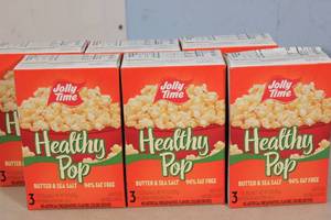 lot 141 image: 6ct Jolly Time Healthy Pop Popcorn 3-Pack Butter & Sea Salt Flavor 94% fat Free