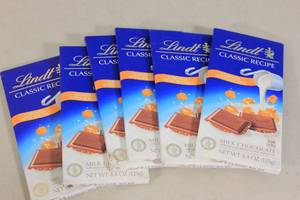 lot 203 image: 6ct Lindt Classic Recipe Caramel & Sea Salt Milk Chocolate