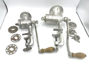 Two Vintage Meat GrindersFood Choppers (hand crank types)