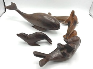 Five Sea Creature Wood Carvings