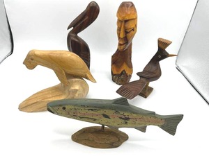 Five Wood Carvings & Figurine
