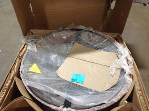 Hampton Bay 34 in. Whitlock Cast Iron Fire Pit   Customer Returns See Pictures