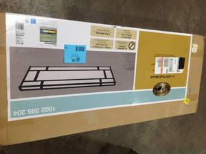 Hampton Bay 18.5 in. Linear 1-Light Natural Iron Dimmable LED Flush Mount   Customer Returns See Pictures