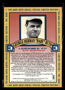 lot 9 image: 1992 Gold Hologram Limited Edition Babe Ruth The Called Shot