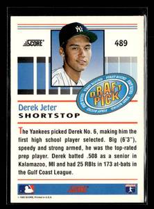 lot 19 image: 1993 Score Derek Jeter Rookie Card #489