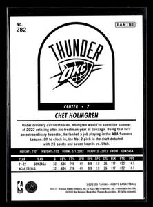 lot 30 image: 2022 Hoops Chet Holmgren Rookie Card #282
