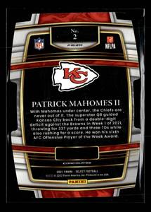 lot 44 image: 2021 Select Die Cut Prizm Patrick Mahomes #2