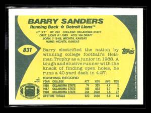 lot 55 image: 1989 Topps Traded Barry Sanders Rookie Card #83T