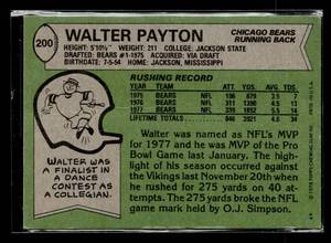 lot 58 image: 1978 Topps Walter Payton #200