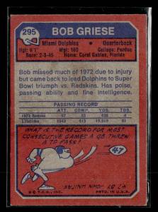 lot 61 image: 1973 Topps Bob Griese #295