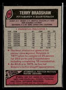 lot 65 image: 1977 Topps Terry Bradshaw #245