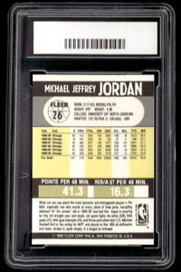 lot 3 image: GMA 10 Gem Mint 1990 Fleer Michael Jordan #26
