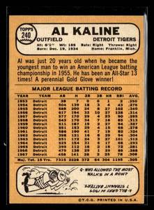 lot 83 image: 1968 Topps Al Kaline #240