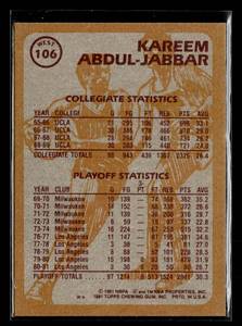 lot 86 image: 1981 Topps Kareem Abdul-Jabbar #106