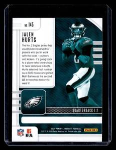 lot 113 image: 2020 Absolute Jalen Hurts Rookie Card #145