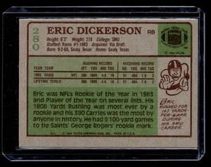 lot 119 image: 1984 Topps Eric Dickerson Rookie Card #280