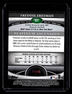 lot 128 image: 2011 Bowman Platinum Freddie Freeman Rookie Card #57
