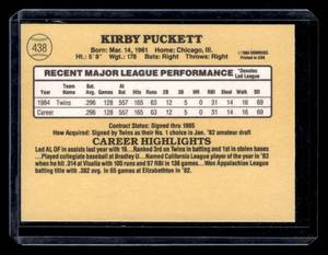 lot 136 image: 1985 Donruss Kirby Puckett Rookie Card #438