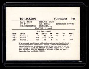 lot 138 image: 1986 Memphis Chicks Bo Jackson Minor League Rookie Card #28