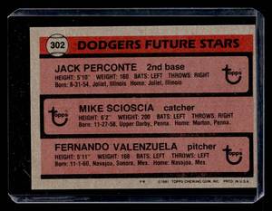 lot 143 image: 1981 Topps Fernando Valenzuela Rookie Card #302
