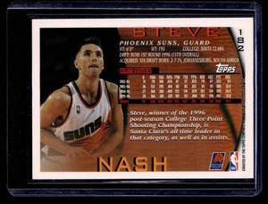 lot 152 image: 1996 Topps Steve Nash Rookie Card #182