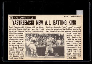 lot 162 image: 1964 Topps Jumbo Carl Yastrzemski #48