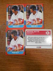 lot 25 image: (4) 2016 ACEO RP Mookie Betts Rookies