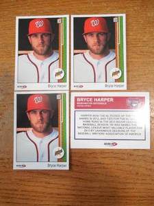 lot 26 image: (4) 2015 ACEO RP Bryce Harper Rookies